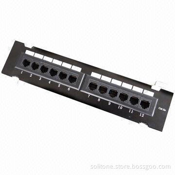 12-port UTP Cat5e Patch Panel, LSA IDC Connector and Wall-mounted Type